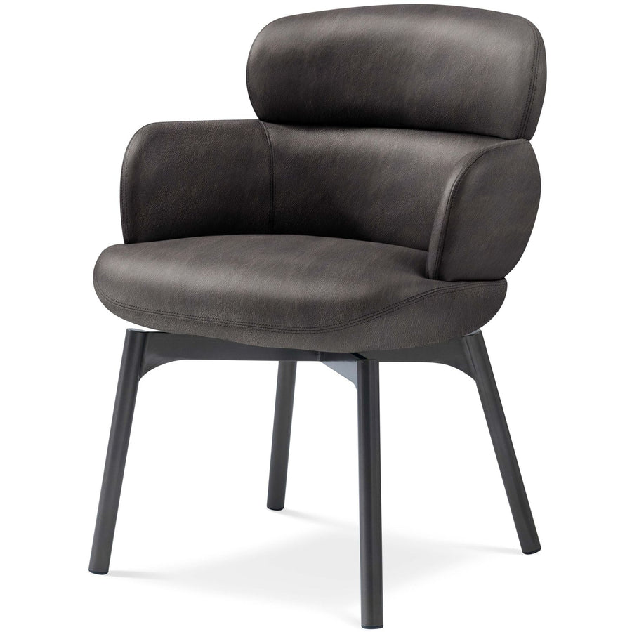 Lisbon Dining Arm Chair - Espresso Vegan Leather