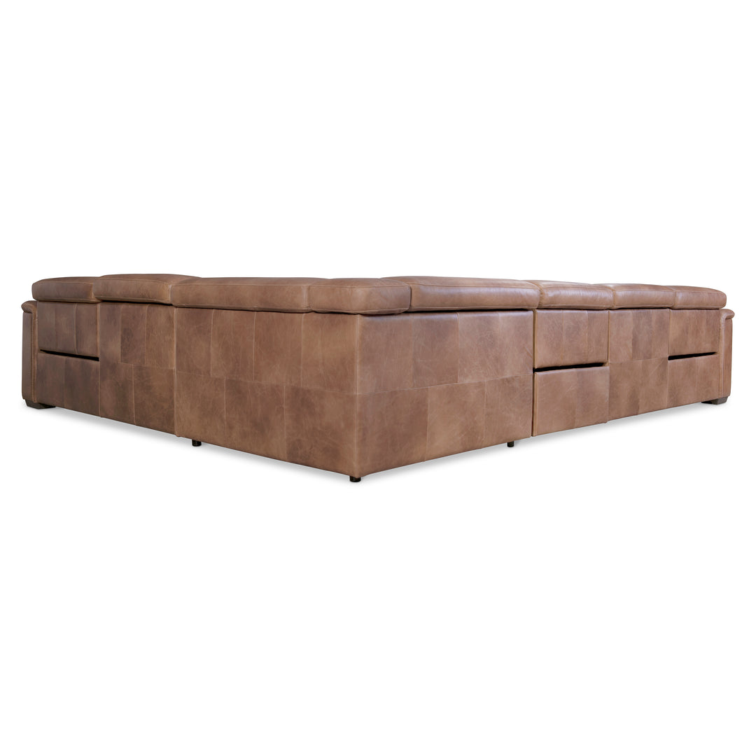 Lioni Leather 4-Piece Power Motion Sectional Recliner