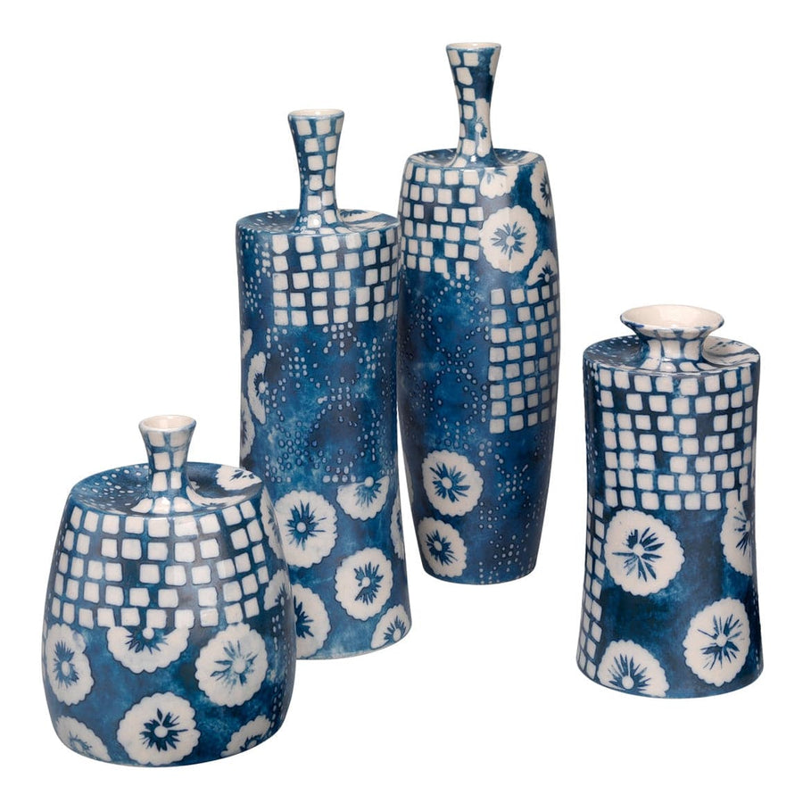 Block Print Vases (Set of 4)-Jamie Young-JAMIEYO-7BLOC-VABL-Vases-1-France and Son