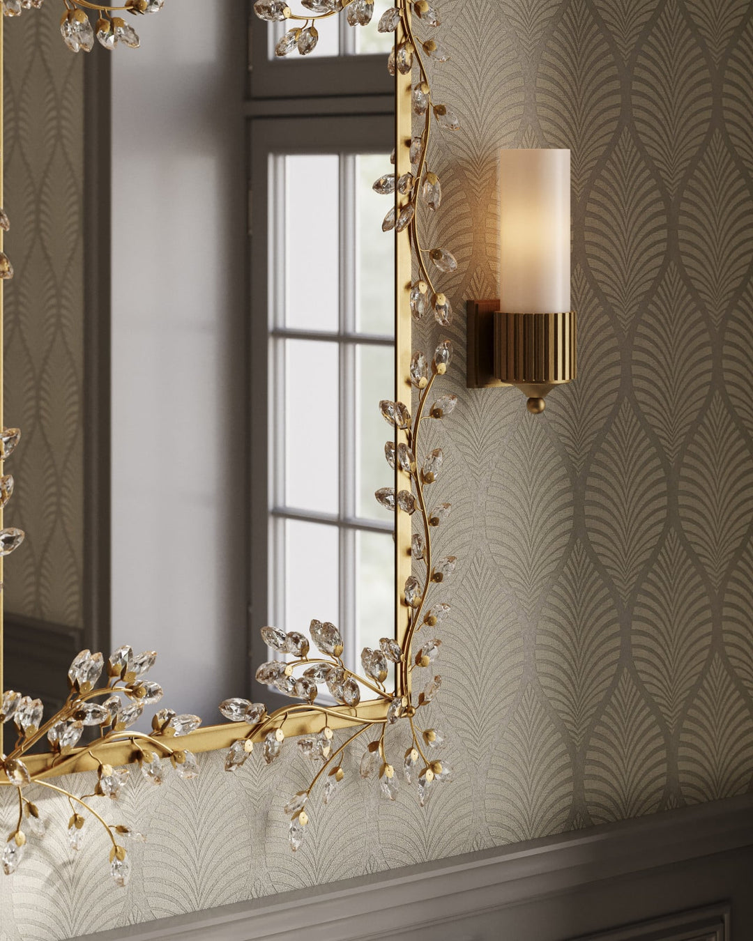 Wall Mirrors Forget-Me-Not Gold Rectangular Mirror