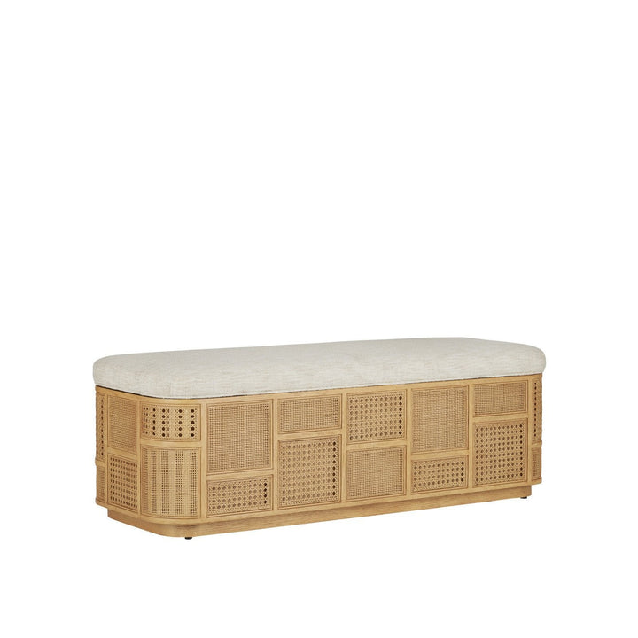 Anisa Sea Sand Storage Bench, Dunmeyer Parchment