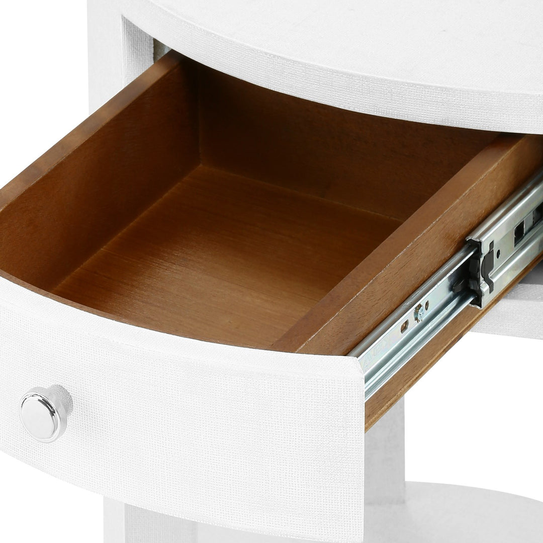 Dakota 1-Drawer Round Side Table