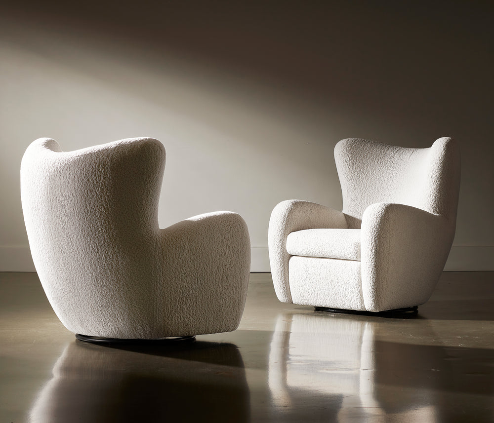 Silvi Fabric Swivel Chair, White