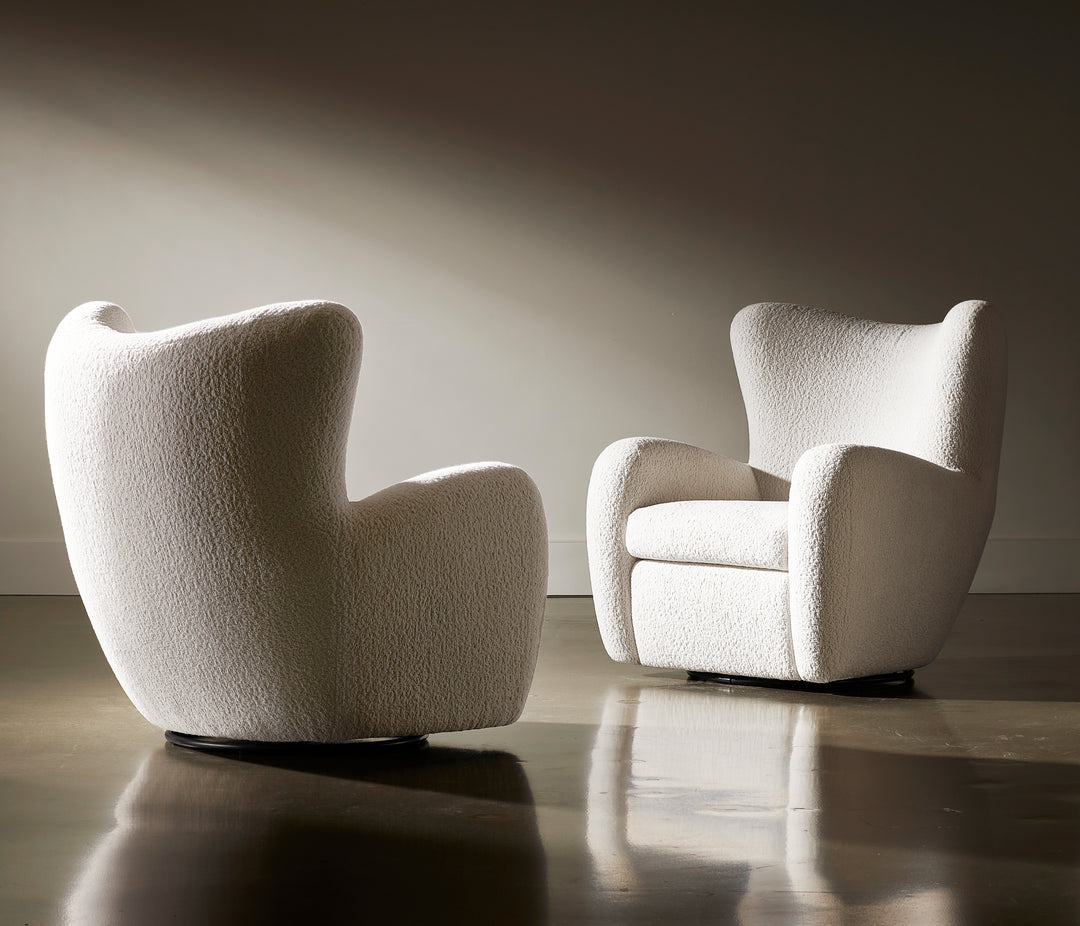 Silvi Fabric Swivel Chair, White