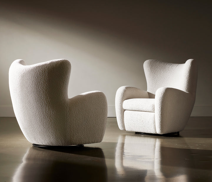 Silvi Fabric Swivel Chair, White