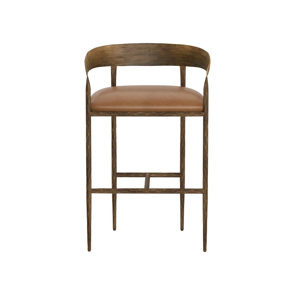 Bar & Counter Stools Zanatta Barstool - Tan Leather