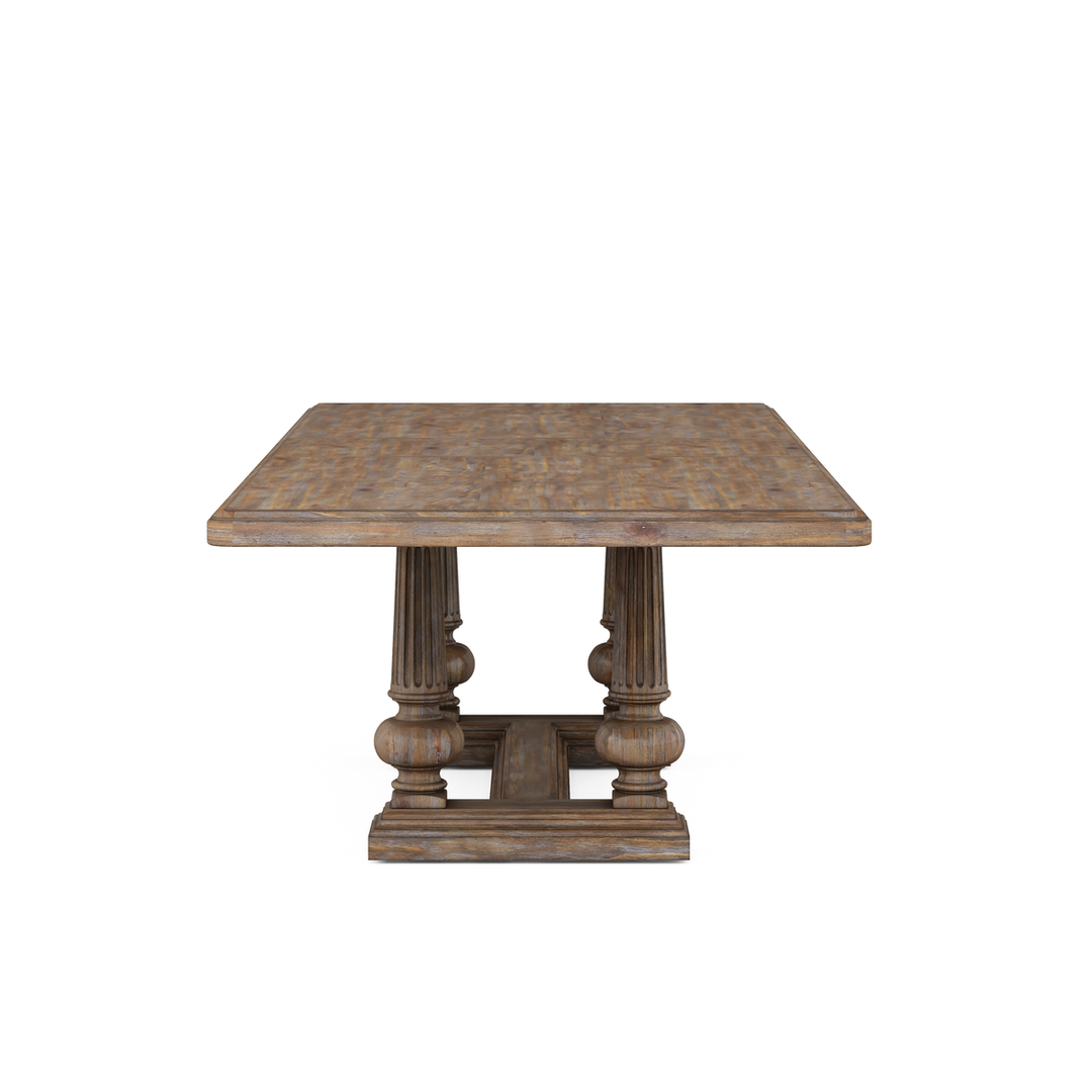 Architrave Trestle Dining Table - Brown