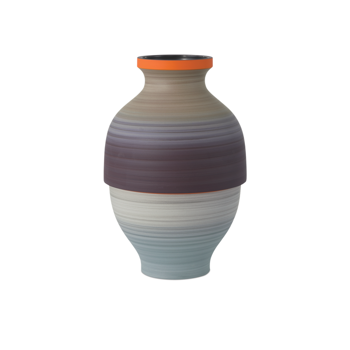 Happy 80's Gray, Beige, Orange & Blue Vase Set of 3