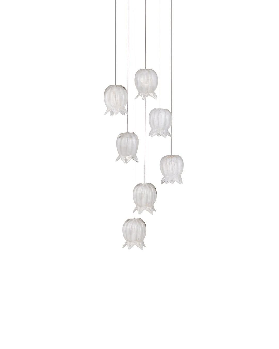 Pendants:Multi Polpo White 7-Light Round Multi-Drop Pendant