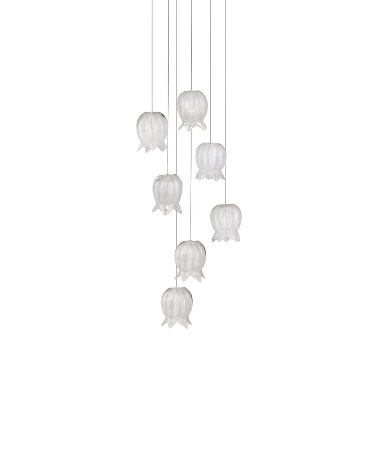 Pendants:Multi Polpo White 7-Light Round Multi-Drop Pendant