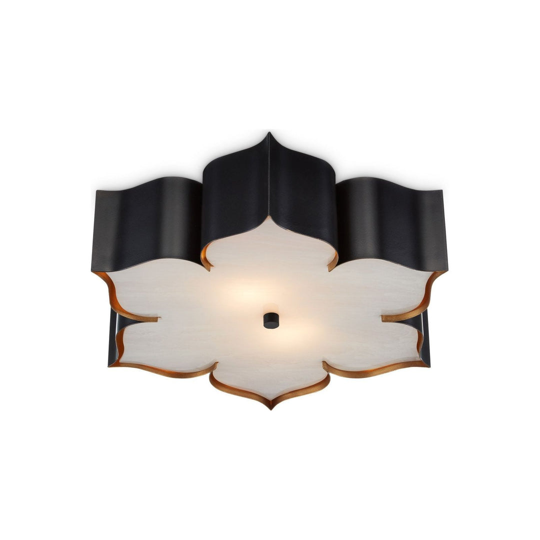 Grand Lotus Black Flush Mount