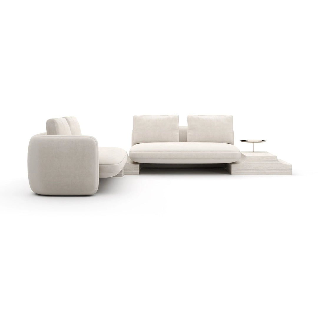 Additional view of Overlap Wedge Sectional 144 in ivory and off-white.
