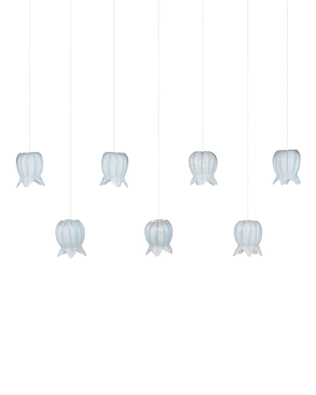 Pendants:Multi Polpo Blue 7-Light Linear Multi-Drop Pendant