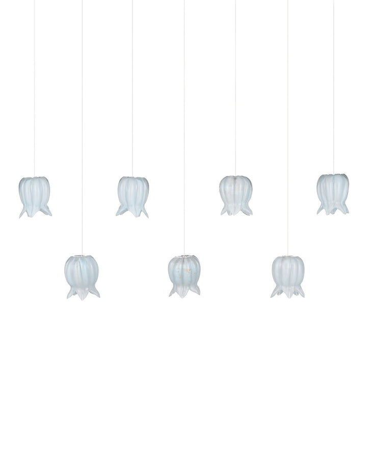 Pendants:Multi Polpo Blue 7-Light Linear Multi-Drop Pendant