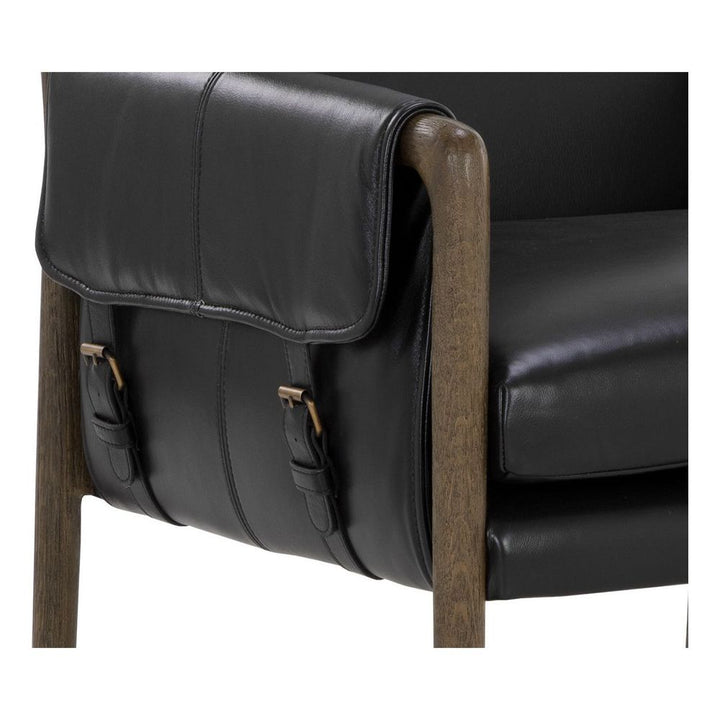 Mauti Dining Armchair - Distressed Brown - Cortina Black Leather