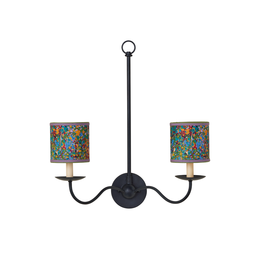 Marble Multi-Color Paper Drum Chandelier Shade