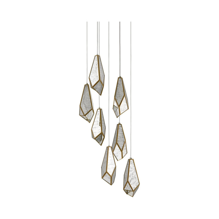 Glace Mirror 7-Light Round Multi-Drop Pendant