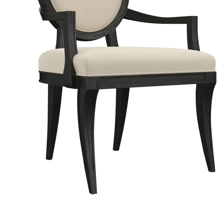Atrium Dining Armchair — hand rubbed black with undertones of brown