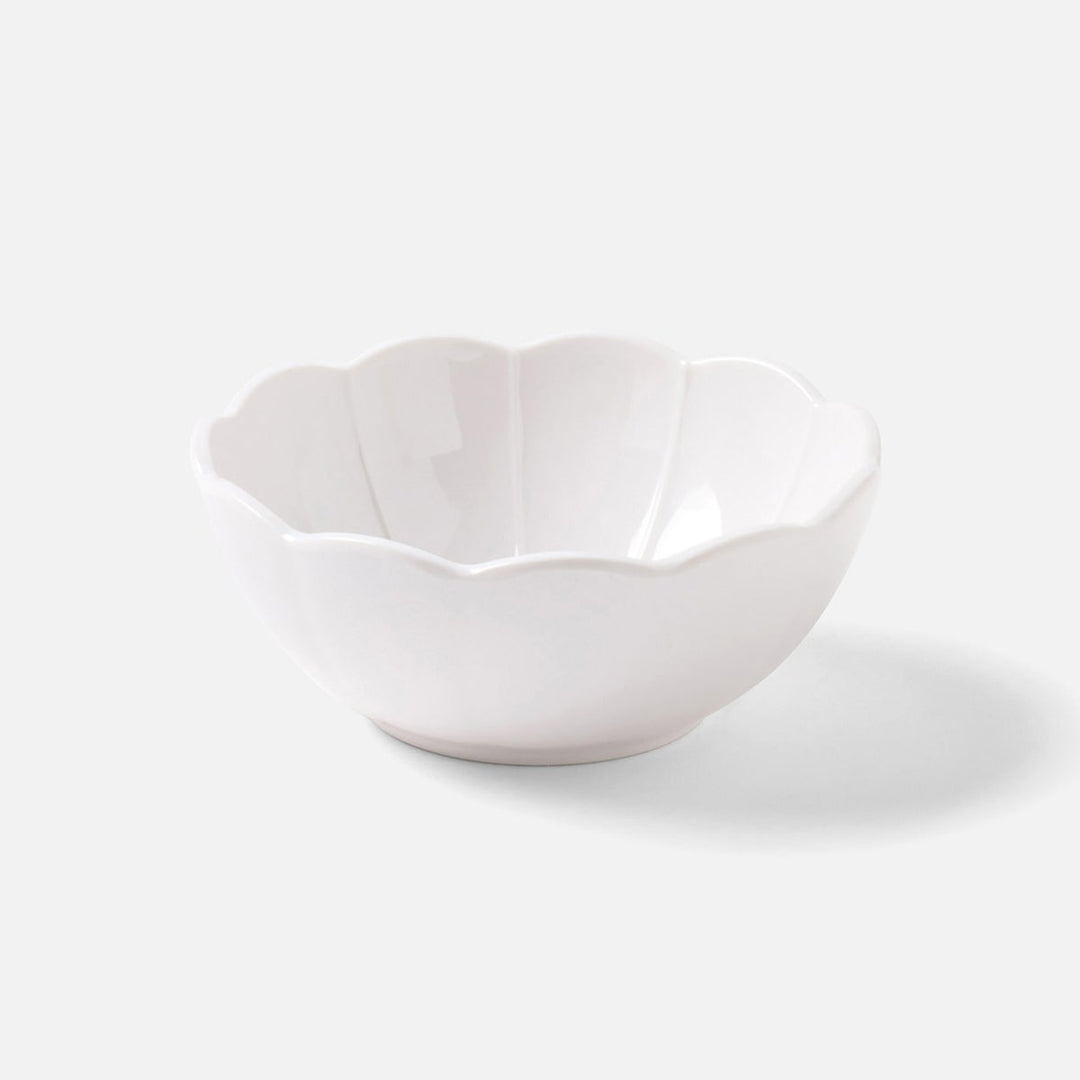 Iris White Scallop Cereal/Ice Cream Bowl Melamine Pack/4