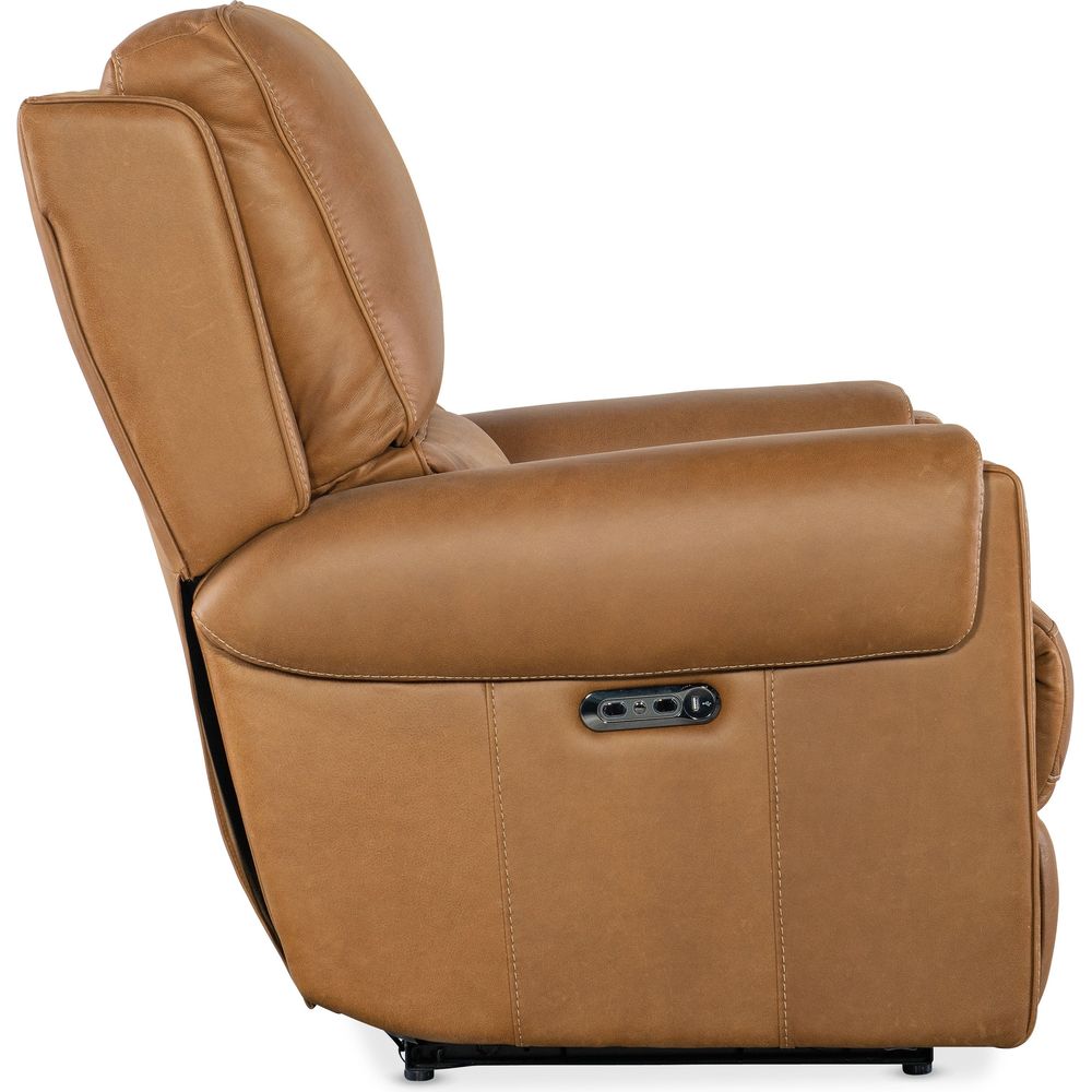 Somers Power Recliner with Power Headrest - Brown
