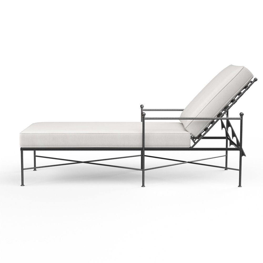 Outdoor Chaises Provence Chaise Lounge in Canvas Flax w/ Self Welt
