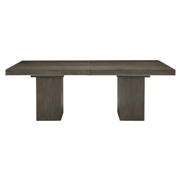 Linea 9-Piece Dining Set in Cerused Charcoal Dining Table