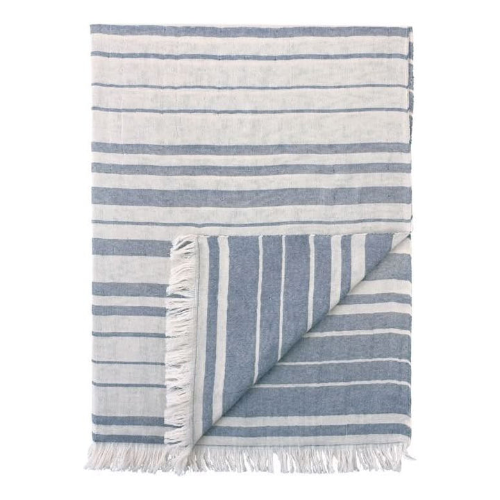 Throw Blankets Ron Striped Throw in Blue