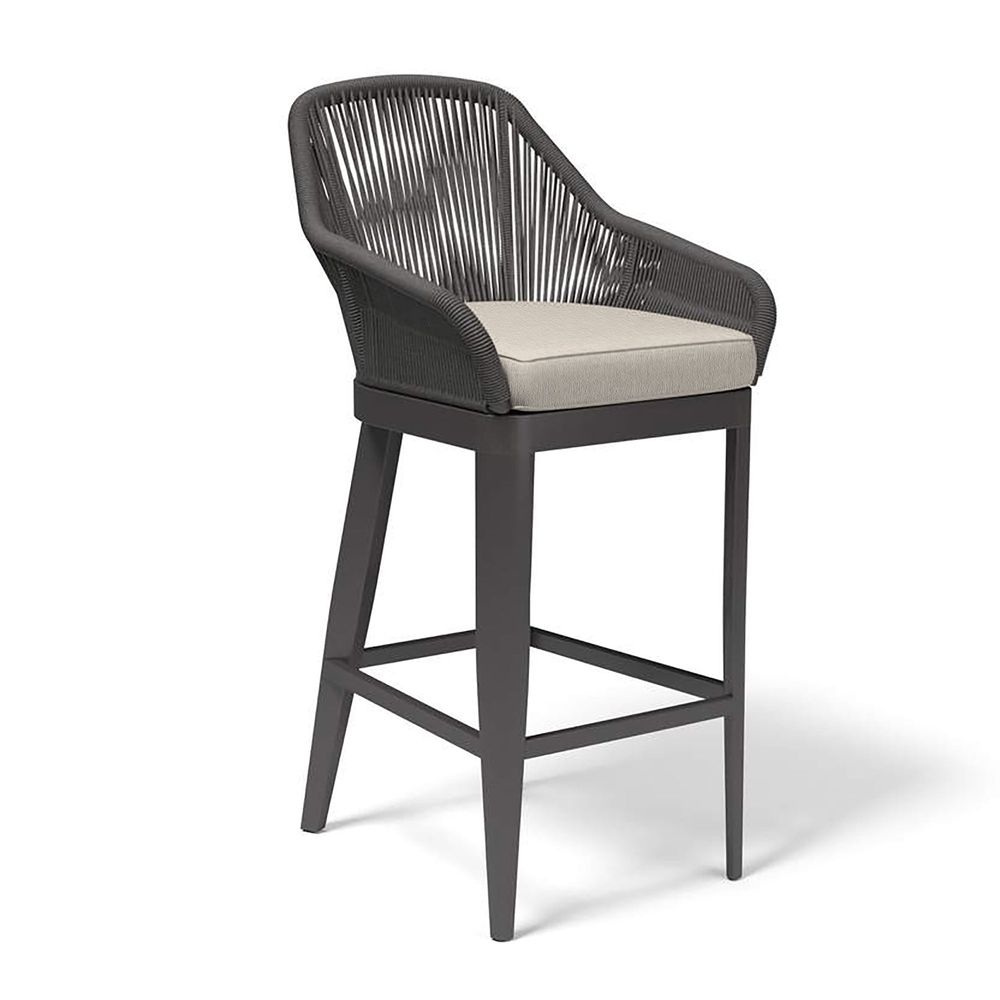 Outdoor Bar Stools Milano Barstool in Echo Ash w/ Self Welt