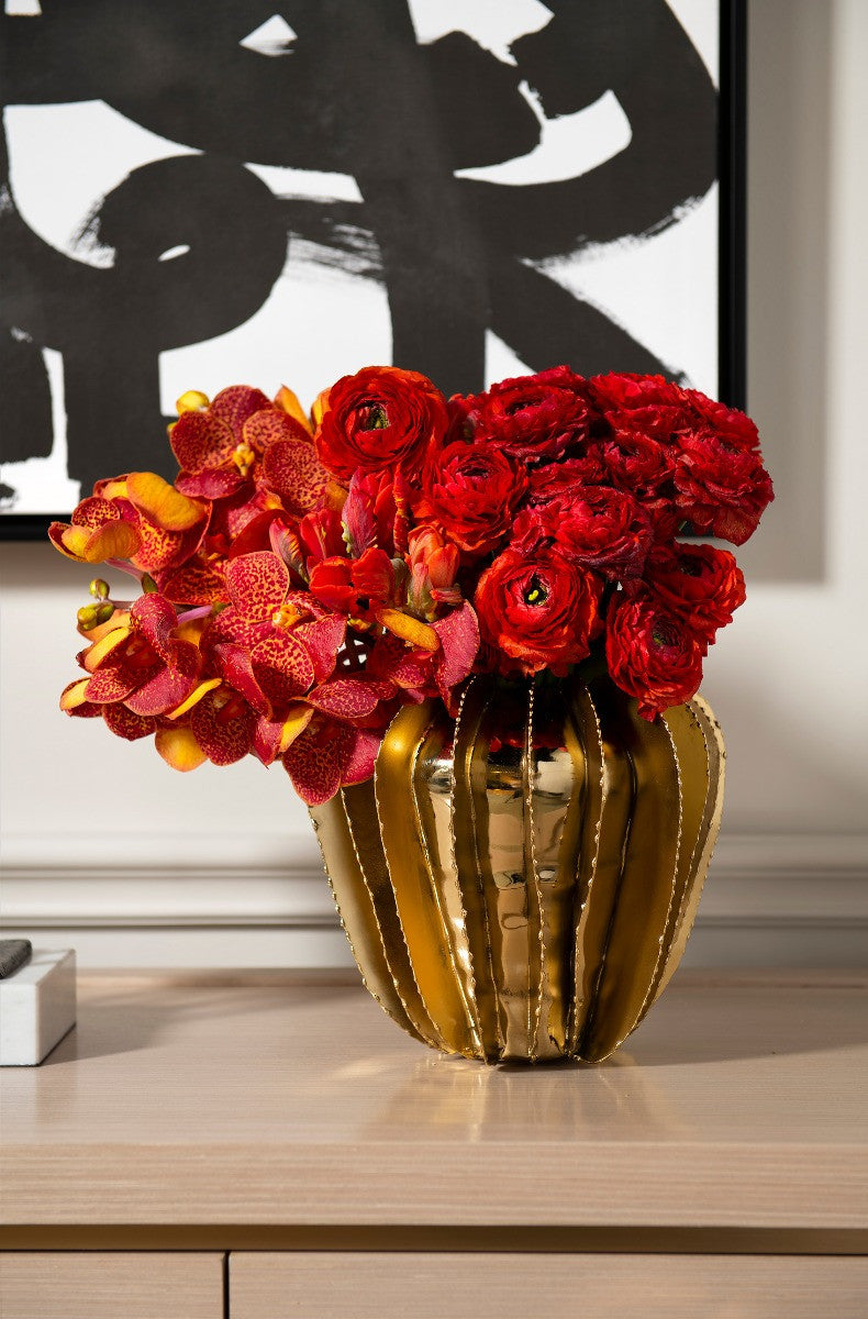 Doral Vase, Brass