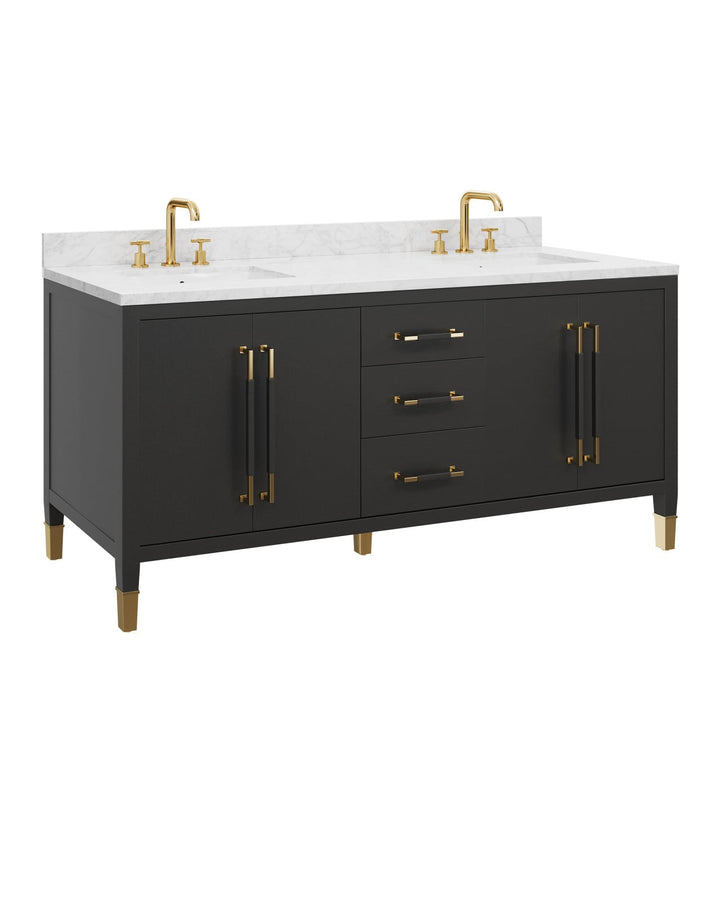 Vanities Verona 72" Black Vanity with Rectangular Undermount Sink