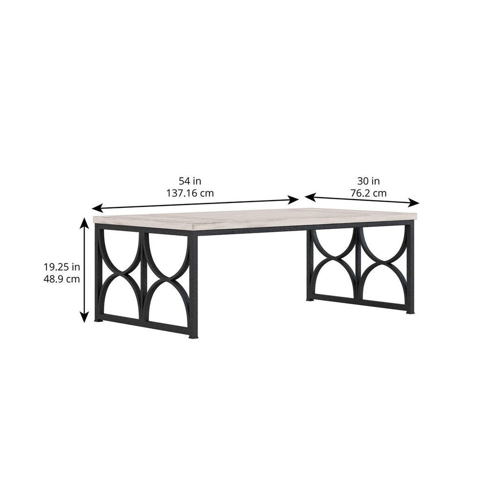 Alcove Metal Cocktail Table - White