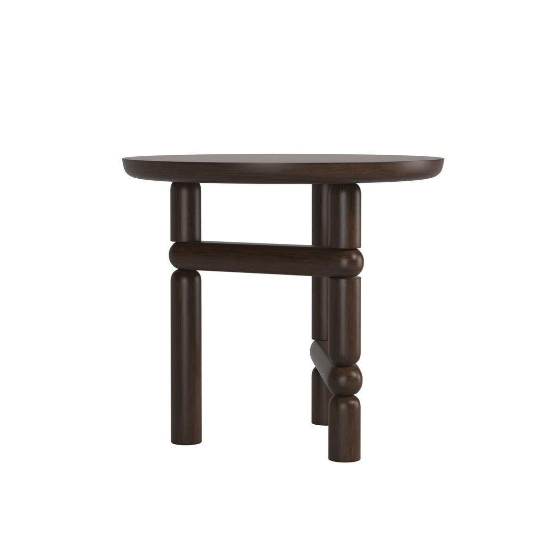 Verge Round End Table — Handcrafted Walnut