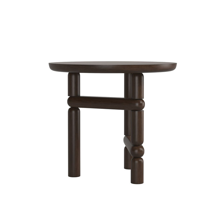 Verge Round End Table — Handcrafted Walnut