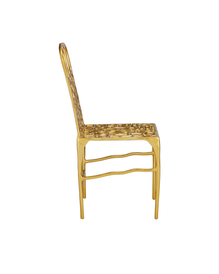 Dining Chairs Honeycomb Gold Side Chair