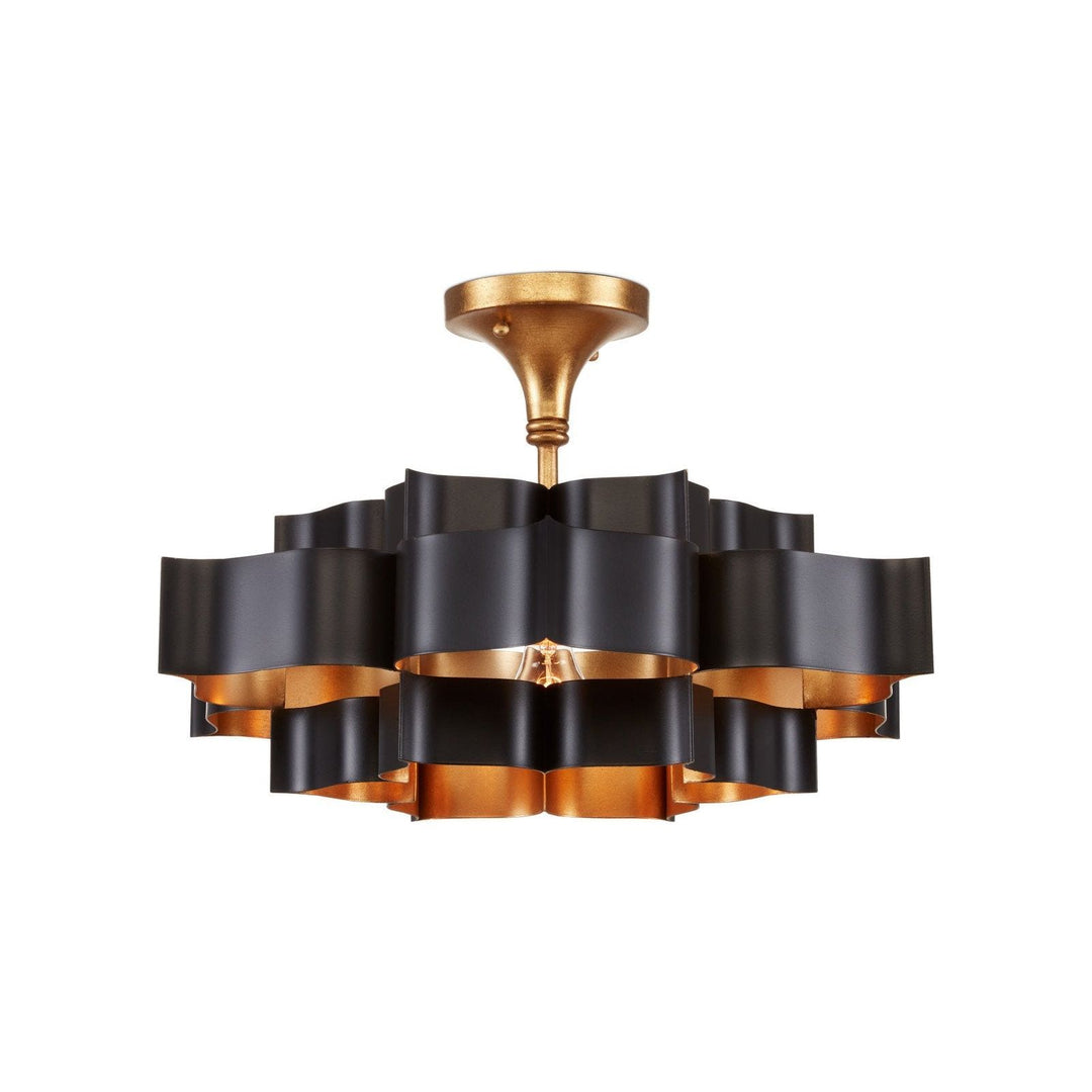 Grand Lotus Small Black Chandelier