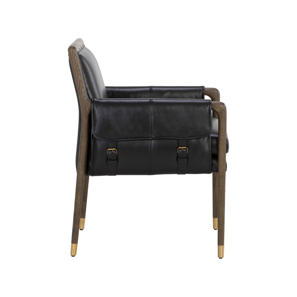 Dining Chairs Mauti Dining Armchair - Distressed Brown - Cortina Black Leather