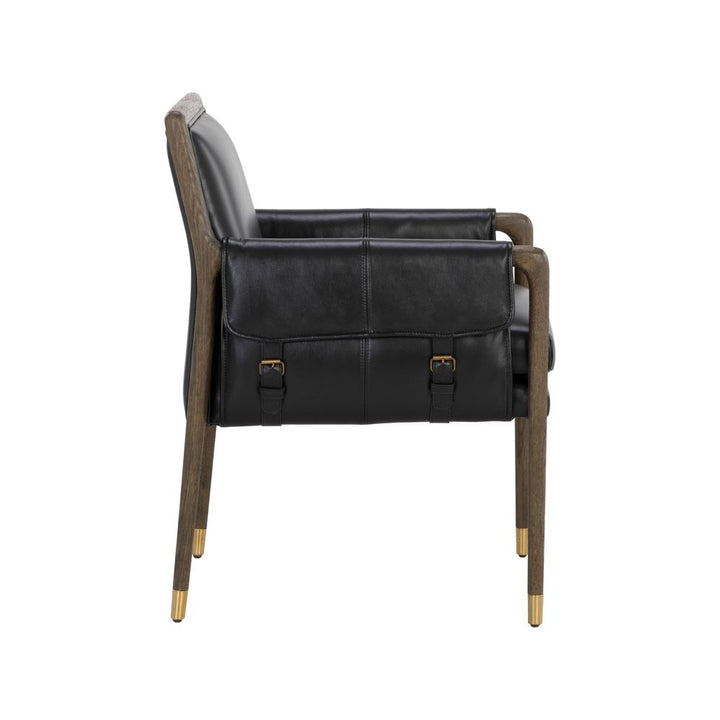 Dining Chairs Mauti Dining Armchair - Distressed Brown - Cortina Black Leather