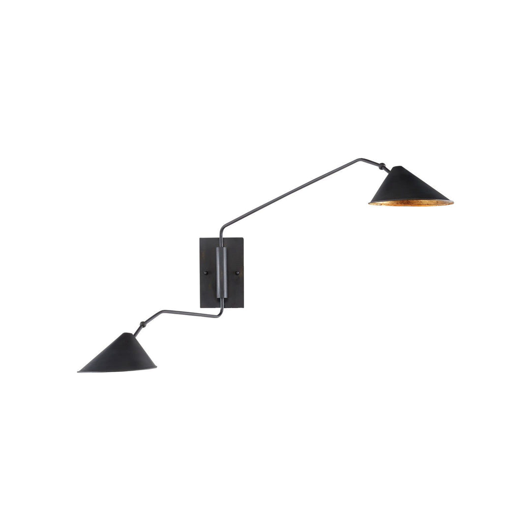 Serpa Black Double Swing-Arm Wall Sconce