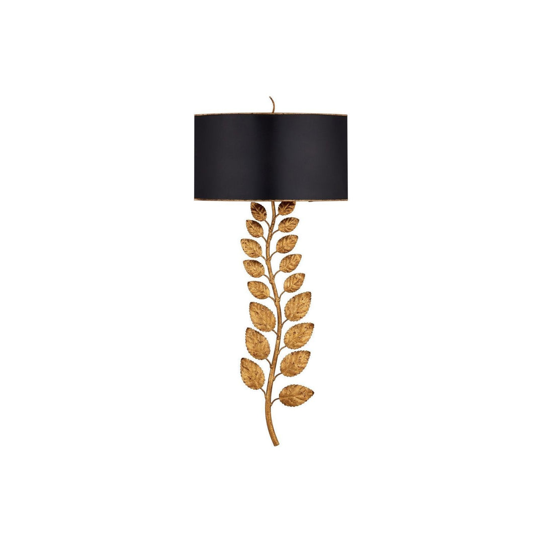 Birdwood Gold Wall Sconce, Black Shade