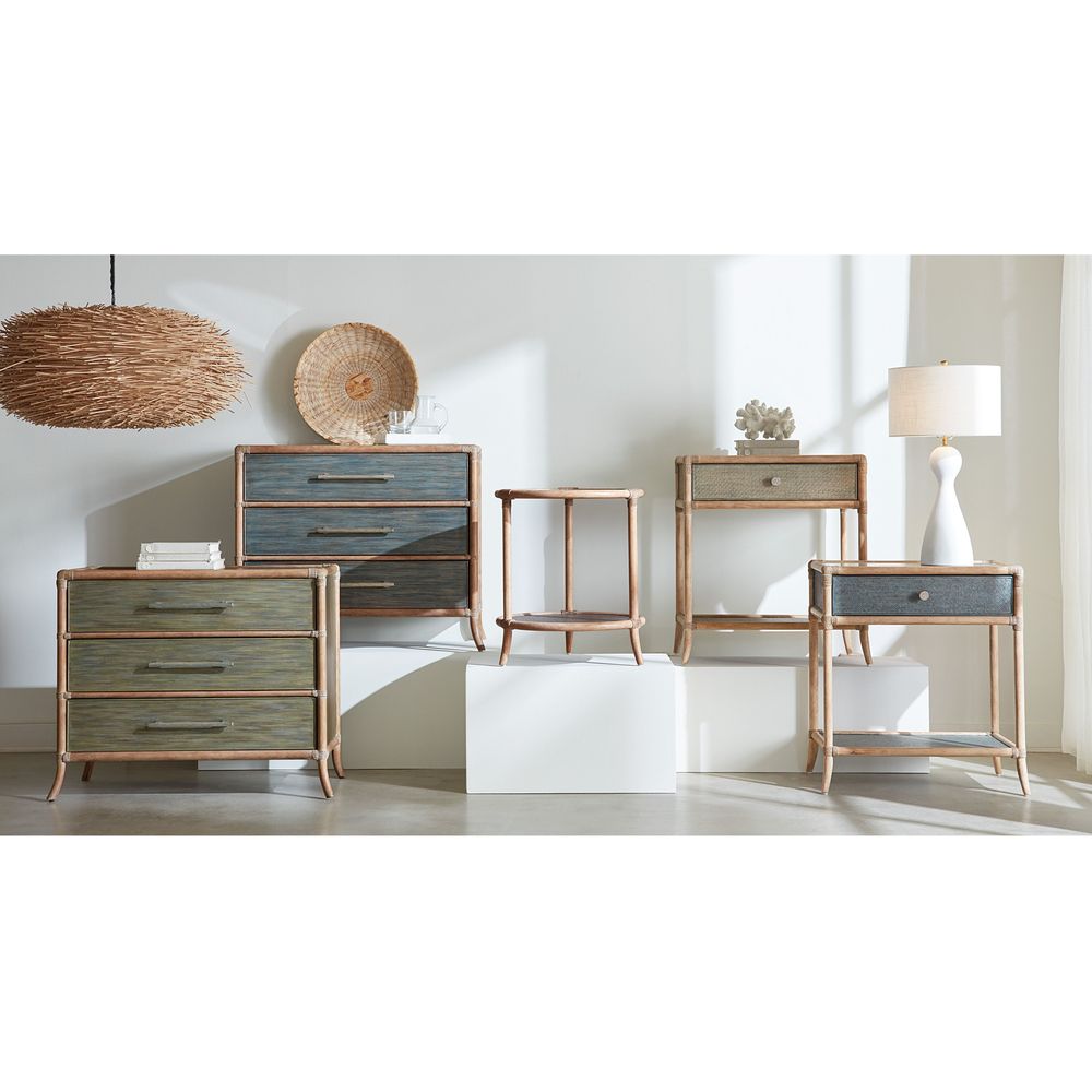 Retreat Raffia End Table - Blues