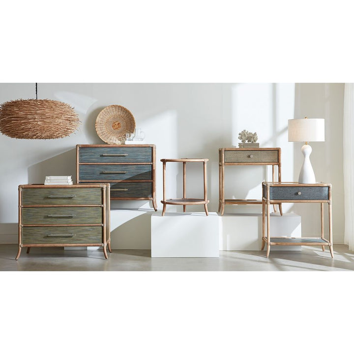 Dressers & Chests Solace Pole Rattan Chest - Blues