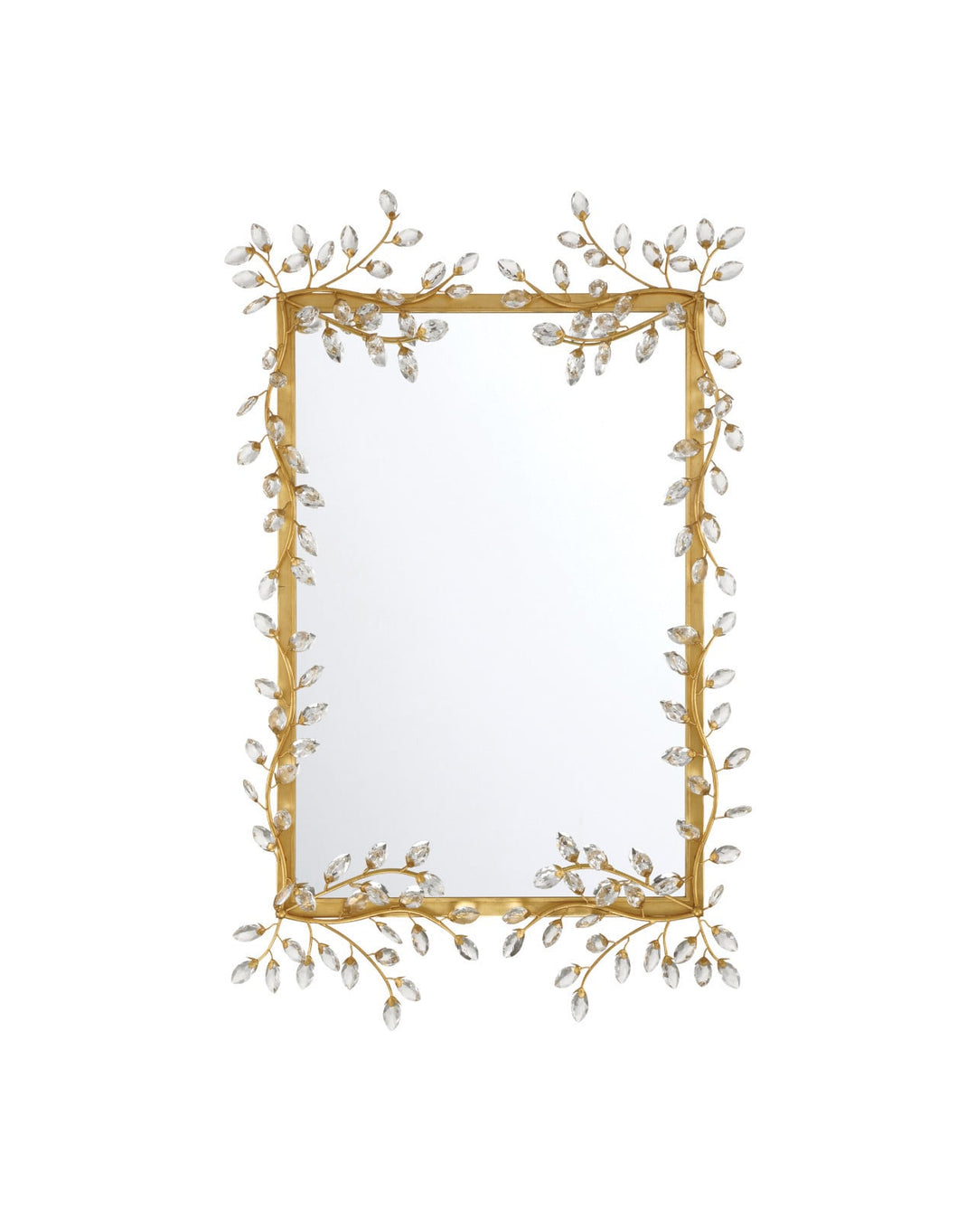Wall Mirrors Forget-Me-Not Gold Rectangular Mirror