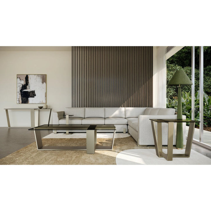 Additional view of Counter Balance L Sectional 99 in ivory and off-white.