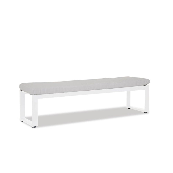 Outdoor Benches Newport Dining Bench in Cast Silver, No Welt