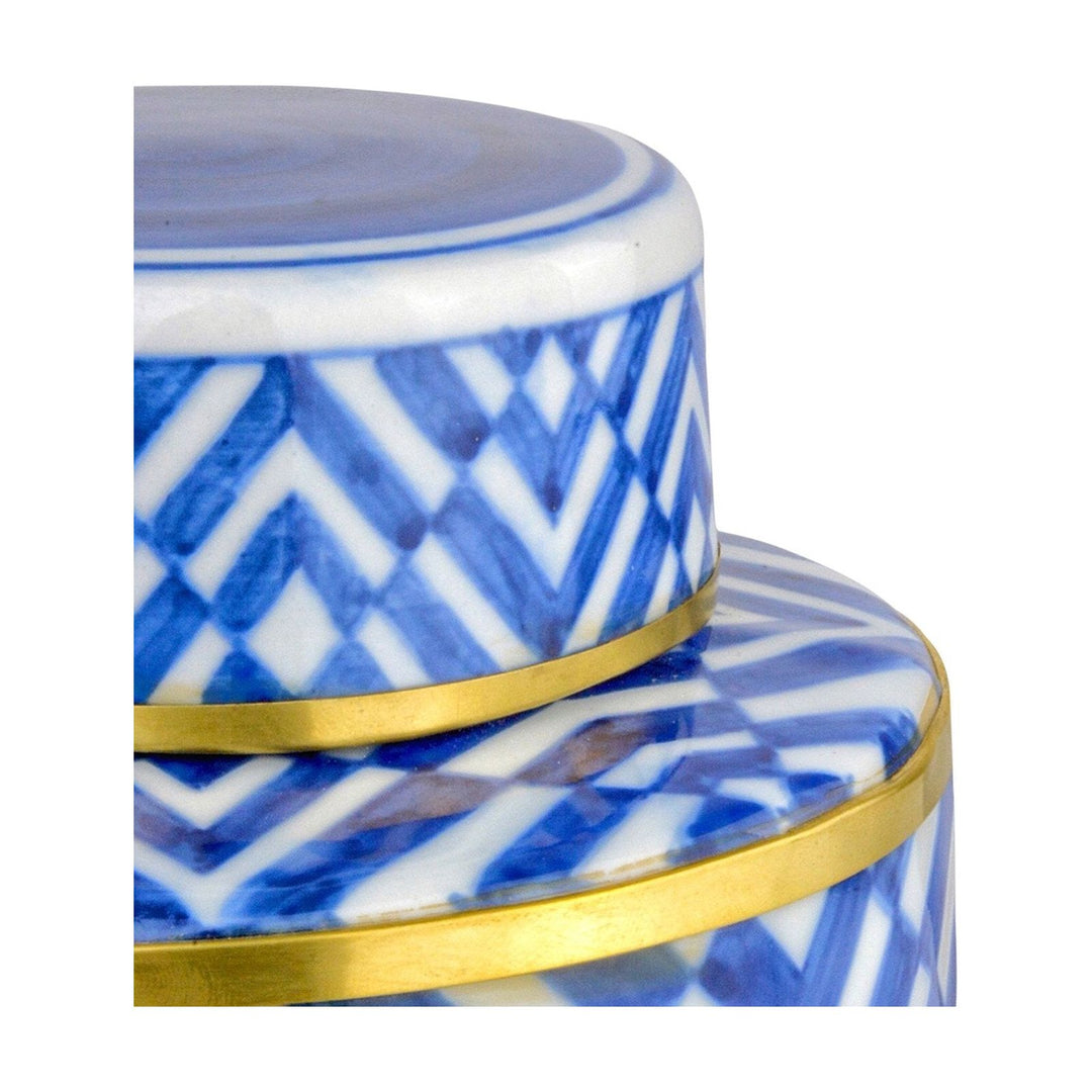 Blue & White Optical Tea Jar Set of 2