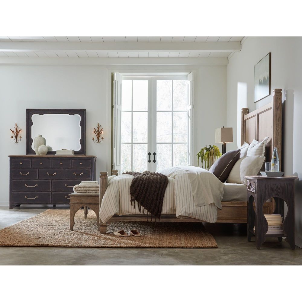 Beds Heritage California King Panel Bed - Medium Wood