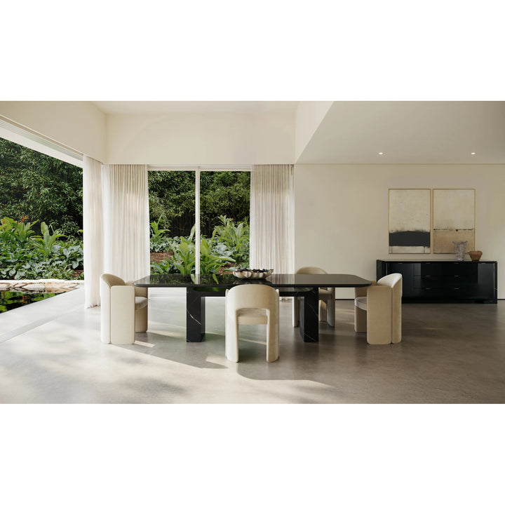 Overlap Rectangle Dining Table Dark - image 3