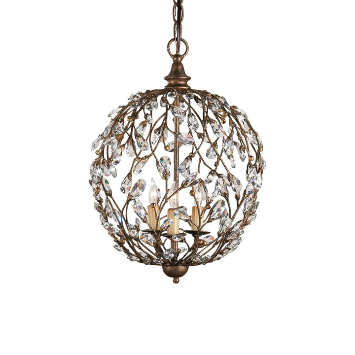 Crystal Bud Gold Orb Chandelier