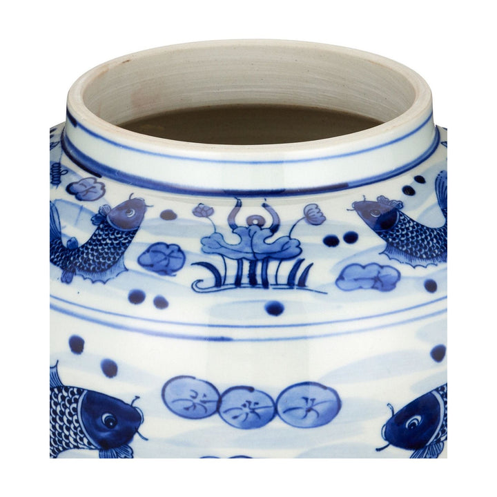 South Sea Blue & White Medium Temple Jar