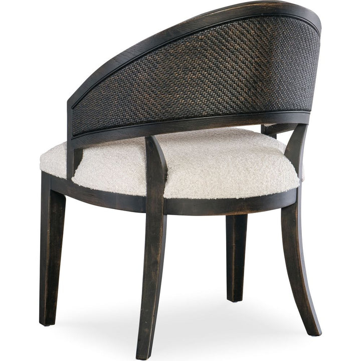 Retreat Cane Barrel Back Chair - Dark Wood